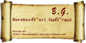 Berekszászi Györgyi névjegykártya